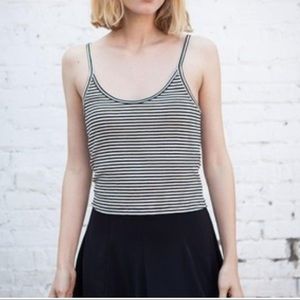 brandy melville black and white striped shirt